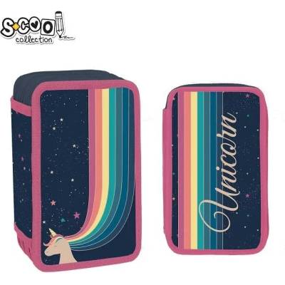 S-Cool Несесер с 3 ципа scool unicorn, празен