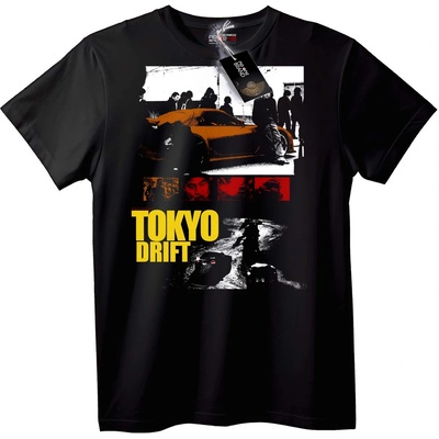 NOONEBRAND Тениска Токийски дрифт филм - 2XL, Black