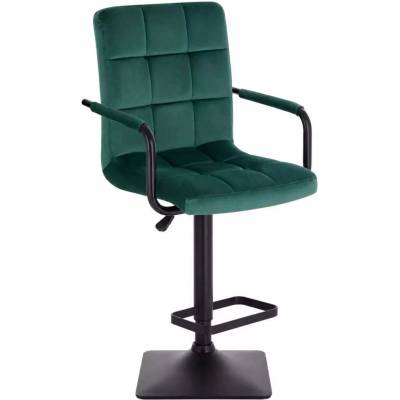 LuxuryForm Design Verona Black Velur na čiernej hranatej podstave zelená