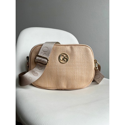 Grosso Praktická crossbody kabelka s troma hnedá prírodná