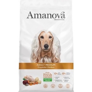 Amanova adult medium - exquisite chicken - пълноценна храна за пораснали кучета от средни породи, с пиле - 2 кг, Испания - 33169