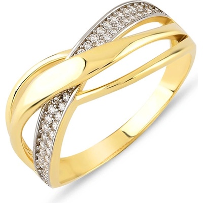 Lillian Vassago Prsten zdobený zirkony, kombinované zlato LLV06 GR160