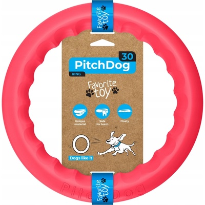 PitchDog provazy a kolečka aportovací kroužek růžová 30 cm