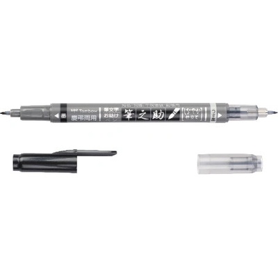 Tombow popisovač Fudenosuke BRUSH PEN WS-TBS duo černý a šedý