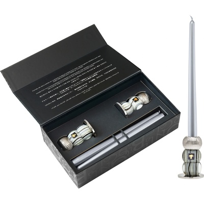 Baobab Collection Gemelli Silver Комплект свещници със свещи, 4 ел (GEMELLISILVER)