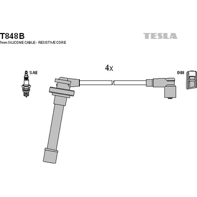 Sada zapaľovacích káblov TESLA T848B