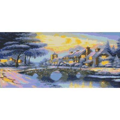 Norimpex - Puzzle Diamant painting: Snowy bridge 30x40cm - 1 - 39 piese