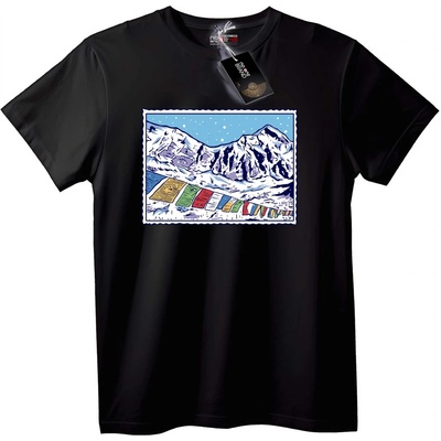 NOONEBRAND Тениска Планински Молитвени Знамена - 2XL, White