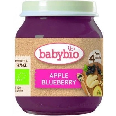 Bebybio Био Плодово пюре - Ябълка и Боровинки (4+ месеца) - 130г - Babybio (4109)