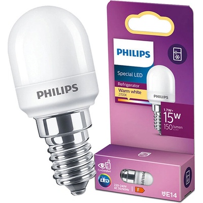 Philips 8718699771935 LED žárovka 1x1,7W E14 150lm 2700K teplá bílá, matná bílá, do lednice, EyeComfort