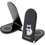 CG Mobile iPhone 17 KARL LAGERFELD CHOUPETTE MAGSAFE Настолно зарядно 2в1 15W, зарядно за Apple Airpods, ЧЕРНО KLDCRFALCHNK (KLDCRFALCHNK)