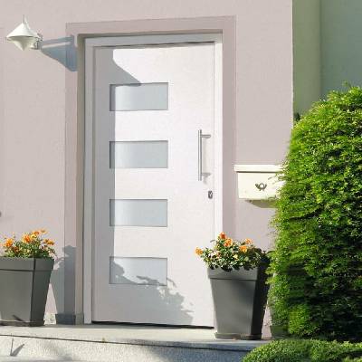 VidaXL Marketos Vchodové dveře hliník a PVC bílé 100 x 200 cm