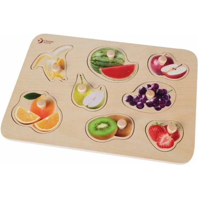 Classic World Дървен пъзел с дръжки Classic World - Плодове, 8 части (3743)