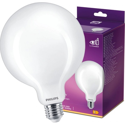 Philips Globe E27 G120 LED žárovka 8.5W = 75W 1055 lm 2700K teplá bílá Filament Milky