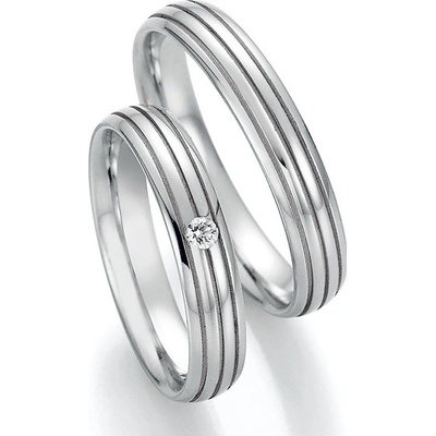 Snubní prsteny z oceli s diamantem SP-22150