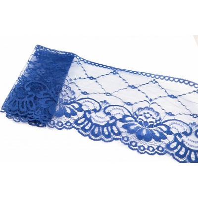 Silonová krajka - královsky modrá - šířka 16 cm – Zboží Dáma
