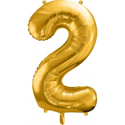 Fóliový balón číslo 2 zlatý 86cm