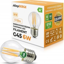 Berge LED žiarovka E27 G45 6W 510Lm filament teplá biela