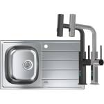  Мивка Инокс Grohe + Смесител с издърпващ се чучур, 3 вида струя и дигитален дисплей 31552SD1+VS-0354 (31552SD1+VS-0354)