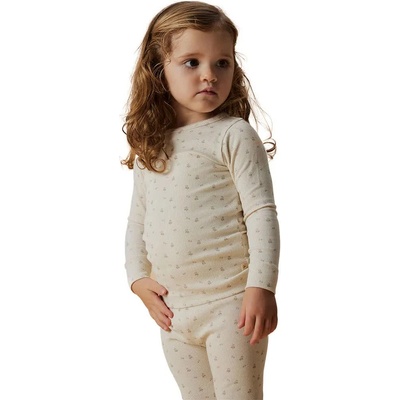 Тениска Name it Gago Slim Lil Atelier long sleeve T-shirt - Beige (Turtledove / Flower)
