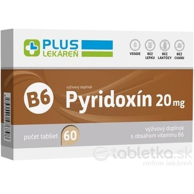 Plus Lekáreň Pyridoxín 20mg vitamín B6 60 tabliet