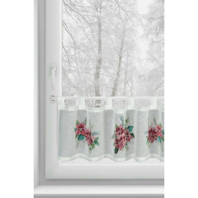 Hotová záclona XMAS s vianočnou ružou - na priechodkách