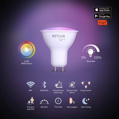Retlux RSH 101 LED Smart žárovka stmívatelná 4,5W GU10