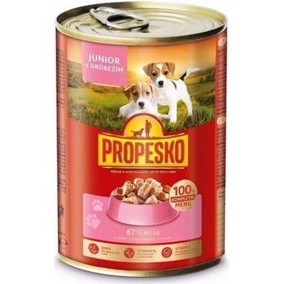 Partner in Pet Food Консерва за малки кученца propesko junior 67% хапки пилешко месо - 415гр