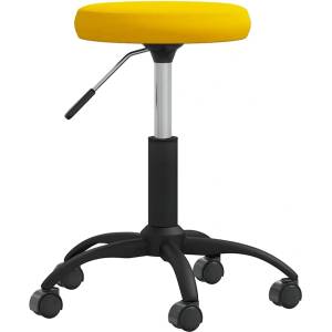 vidaXL Масажен стол, кадифен, жълт, горчица (3085745)