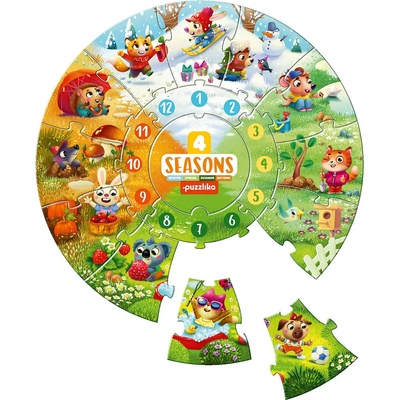 Puzzlika Образователен пъзел за най-малките, Puzzlika - 4 сезона (15238)