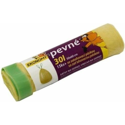 Sáček KOŠ ZATAHOVACÍ - 30 l žlutý - HDPE po 15 ks – Zbozi.Blesk.cz