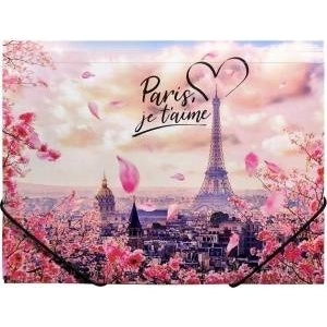 Panta Plast A4 PP briefcase for elastic band with print Take Me To Paris