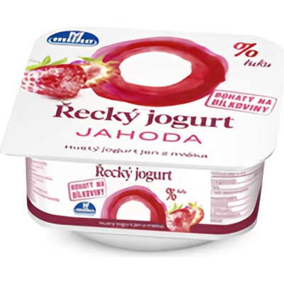 Milko Řecký jogurt jahoda 140 g – Zboží Dáma