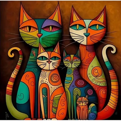 Norimpex - Puzzle Diamant painting: Cats in modern art 30x40cm - 1 - 39 piese