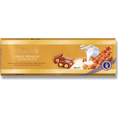 Lindt mléčná s lískovými oříšky 300 g