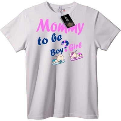 NOONEBRAND Тениска Мама Очаква Момче или Момиче - 6XL, Black