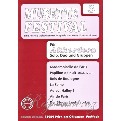 MUSETTE FESTIVAL 3 for Accordion solo duo alebo ensemble / akordeón