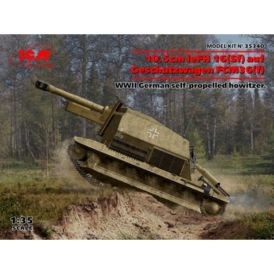 ICM 10.5cm leFH 16Sf auf Geschützwagen FCM36f 1:35