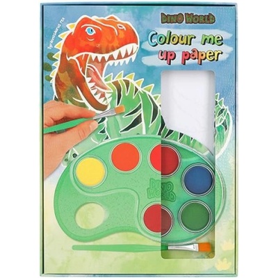 Omaľovánka | Colour me up paper Dino World , S vodovkami a štetcom