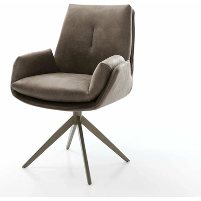 Delife Clea-Flex mikrovlákno taupe vintage křížová podnož široká titanová barva