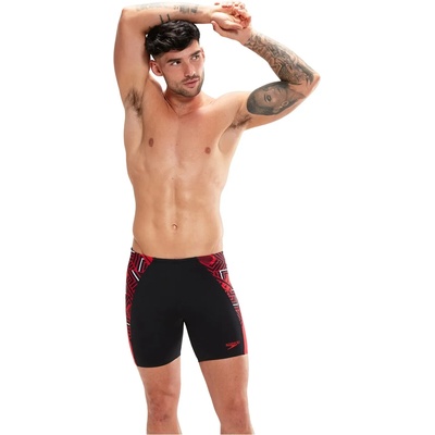 Speedo Мъжки къси панталони Speedo Splice Mid Jammer Shorts Mens - Black/Red