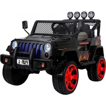 Mamido elektrické autíčko jeep Raptor 4x4 s plameny R-PA.S2388/POM černá