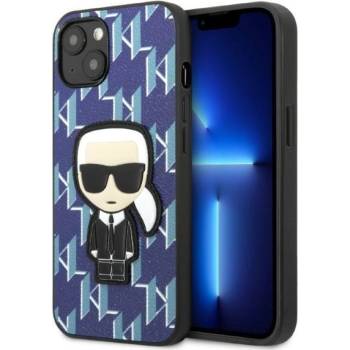 KARL LAGERFELD Кейс Karl LagerfeldKLHCP13SPMNIKBL за iPhone 13 mini 5.4", твърд, син / син, Monogram Ikonik Patch (KF001341-0)