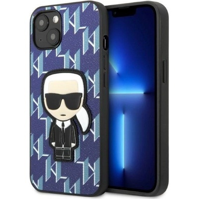 KARL LAGERFELD Кейс Karl LagerfeldKLHCP13SPMNIKBL за iPhone 13 mini 5.4", твърд, син / син, Monogram Ikonik Patch (KF001341-0)