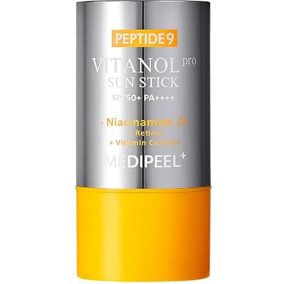 Medipeel Слънцезащитен стик за лице с 9 вида пептиди, ретинал, 2% ниацинамид и комплекс от витамини Medi-Peel Peptide 9 Vitanol Sun Stick Pro SPF 50+PA++++