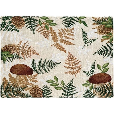 SCANquilt prostírání motiv kapradí,houby zelenohnědá 30x45cm