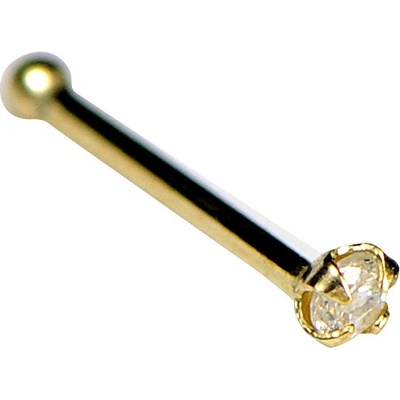 Nostrilka zlatá s diamantem 0.6 x 7 mm NZD4215