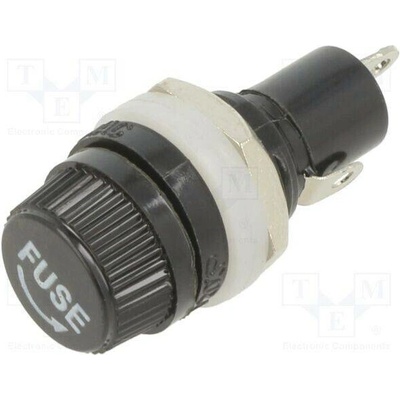 EATON/BUSSMANN BK8-HTC-603M Zásuvka s krytkou; 5mm; 10A; 250VAC; HTC; na panel; černá; UL94V-0