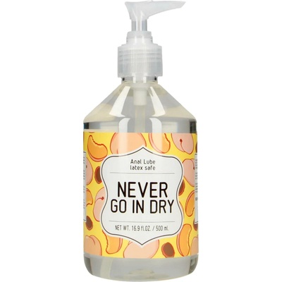 Never Go In Dry Waterbased Anal Lubricant 500 ml