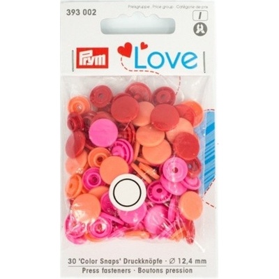 Prym LOVE plastové patentky Color snaps růžová, oranžová, červená